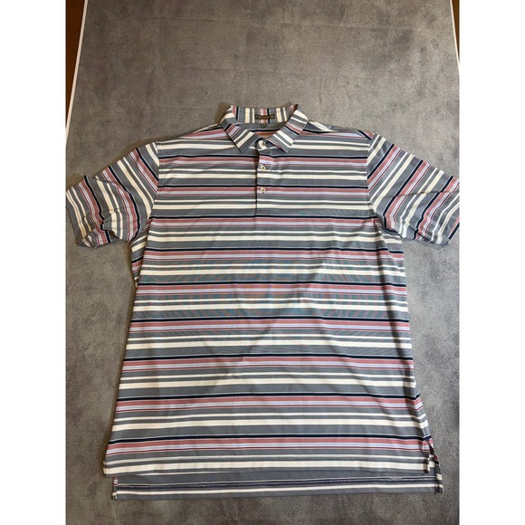 Peter Millar Other - Peter Millar Summer Comfort Mens XL Striped Golf Polo Shirt Blue Red White